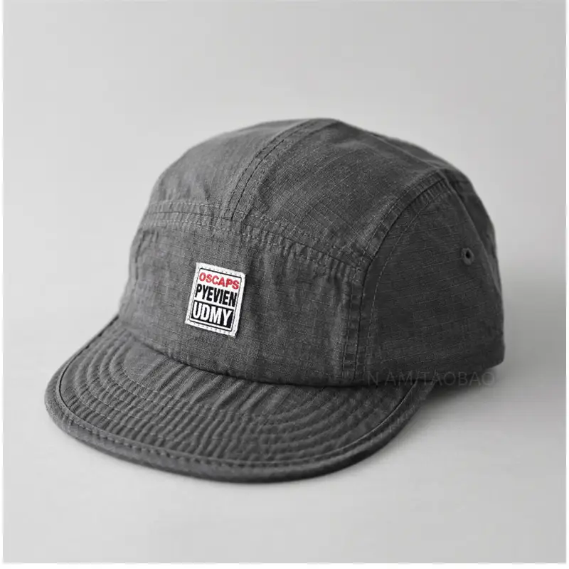 Men's Grey Duck Tongue Cap with Label - Image 2