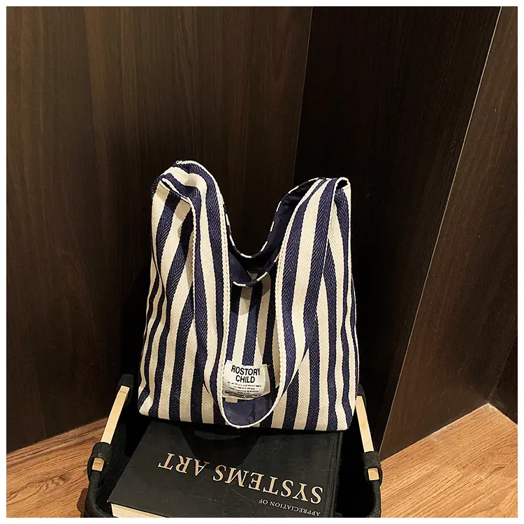 Women's Striped Canvas Shoulder Bag 2025 New — feature 20