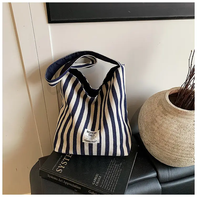 Women's Striped Canvas Shoulder Bag 2025 New — feature 21