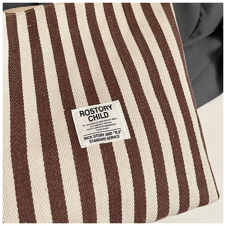 Women's Striped Canvas Shoulder Bag 2025 New — feature 6