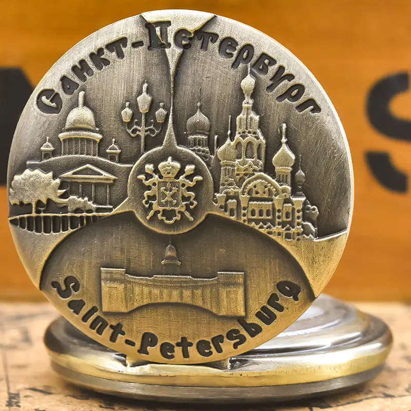 Paris Eiffel Tower Pocket Watch with Chain - Image 2