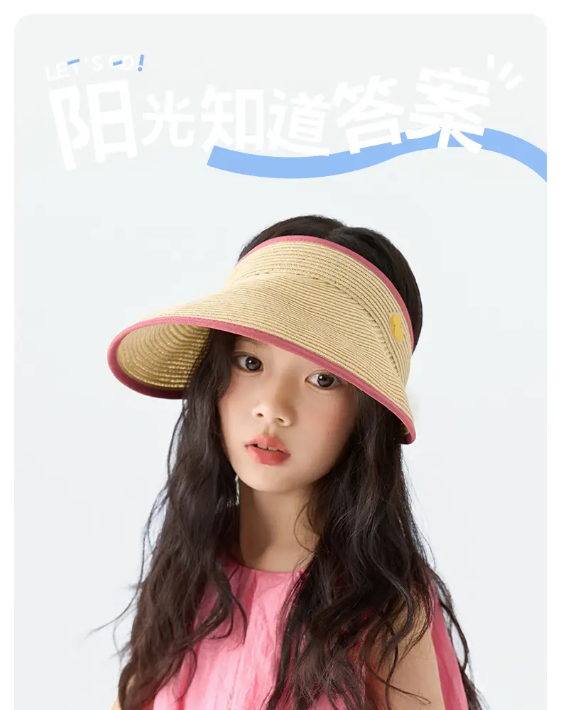 Children Sunhat Straw Peaked Cap Summer Wear — feature 1