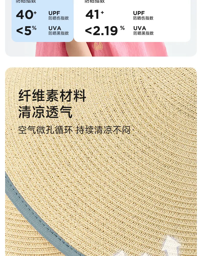 Children Sunhat Straw Peaked Cap Summer Wear — feature 5