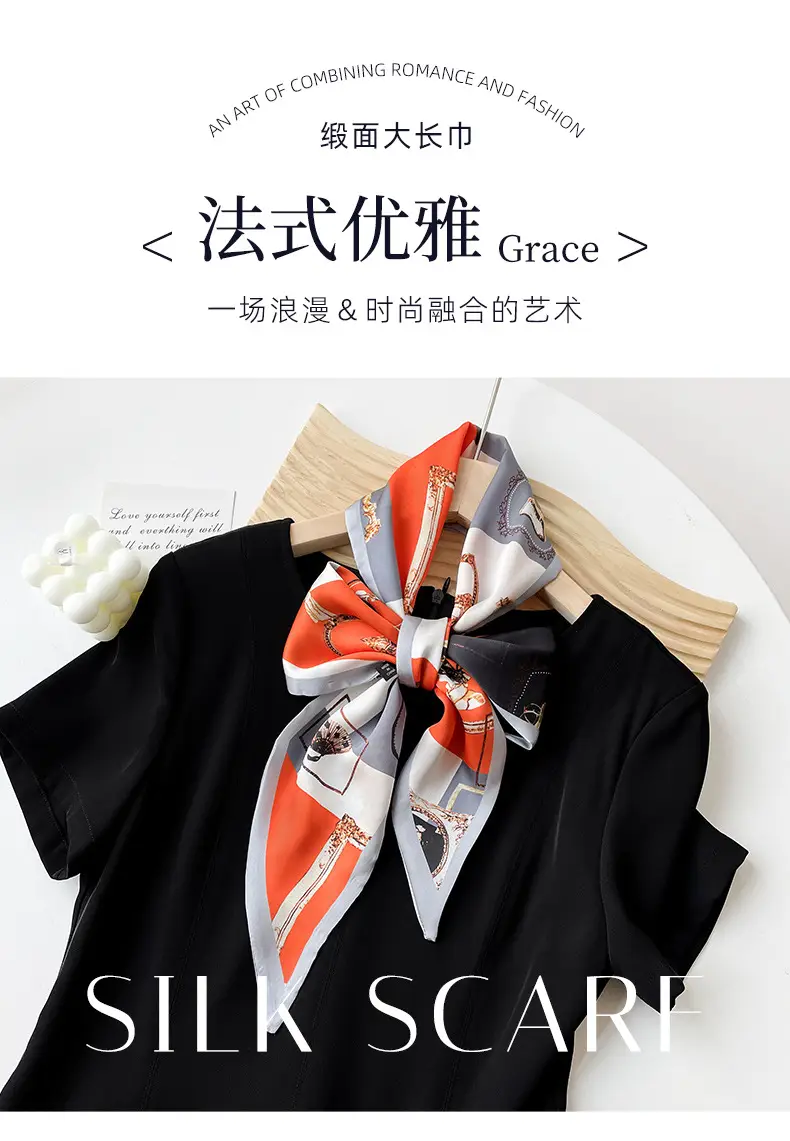 Women's Black Scarf with Pink Stripe Bow — feature 4