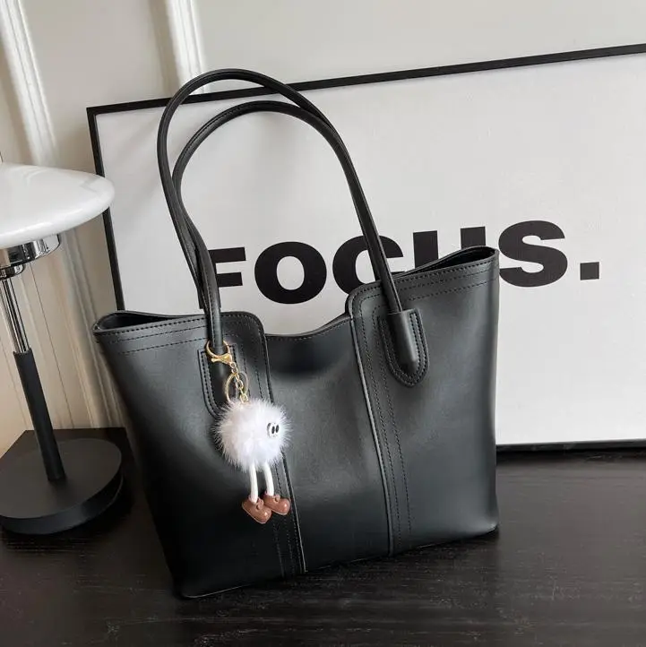 Brown Leather Tote Bag with Handle for Women