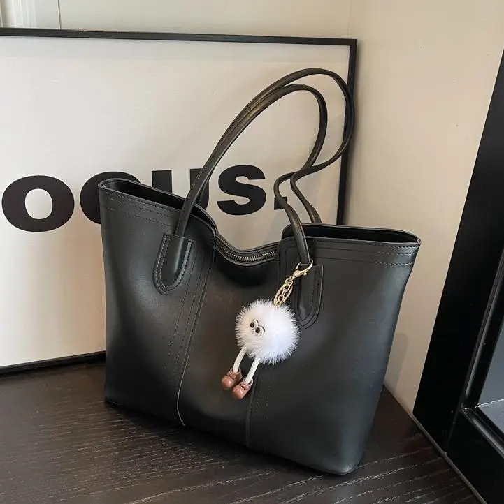 Brown Leather Tote Bag with Handle for Women