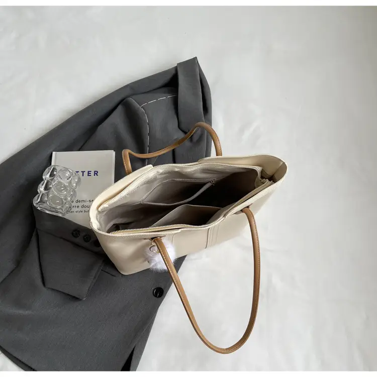 Brown Leather Tote Bag with Handle for Women — feature 10