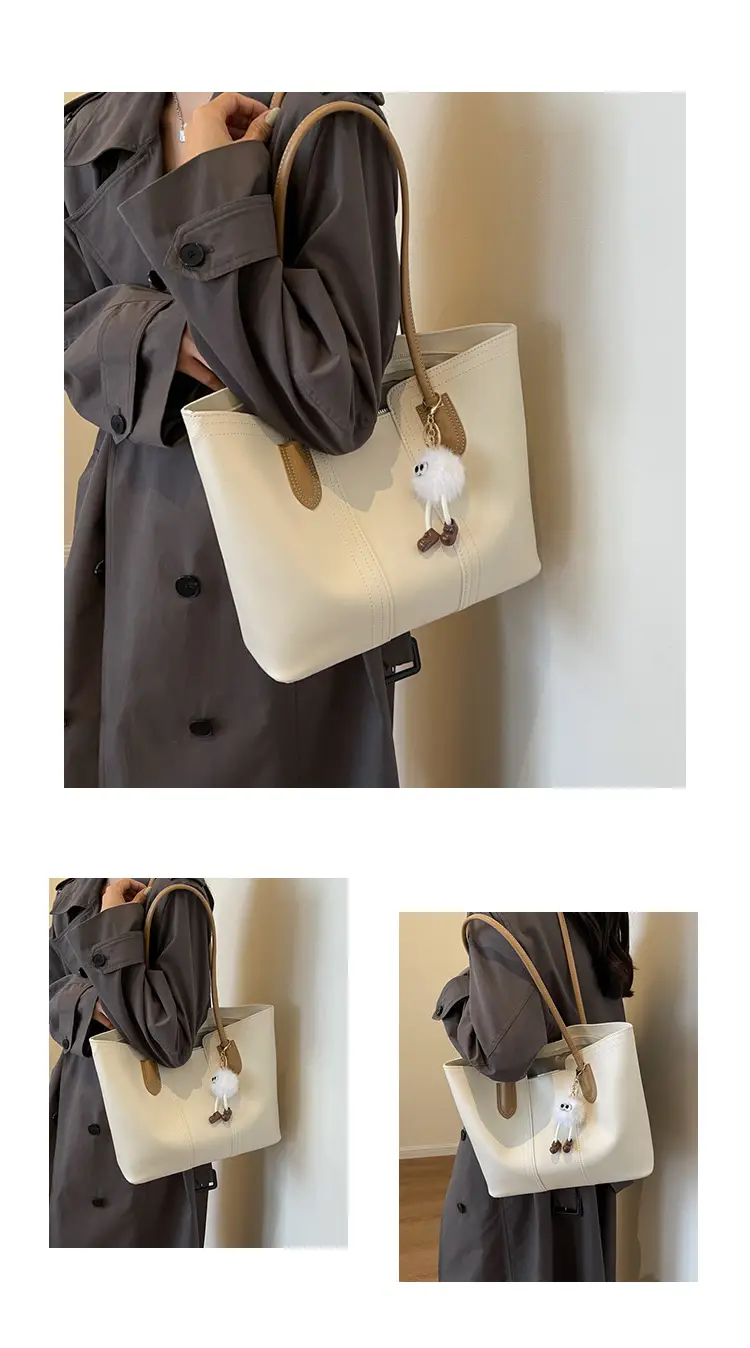 Brown Leather Tote Bag with Handle for Women — feature 12