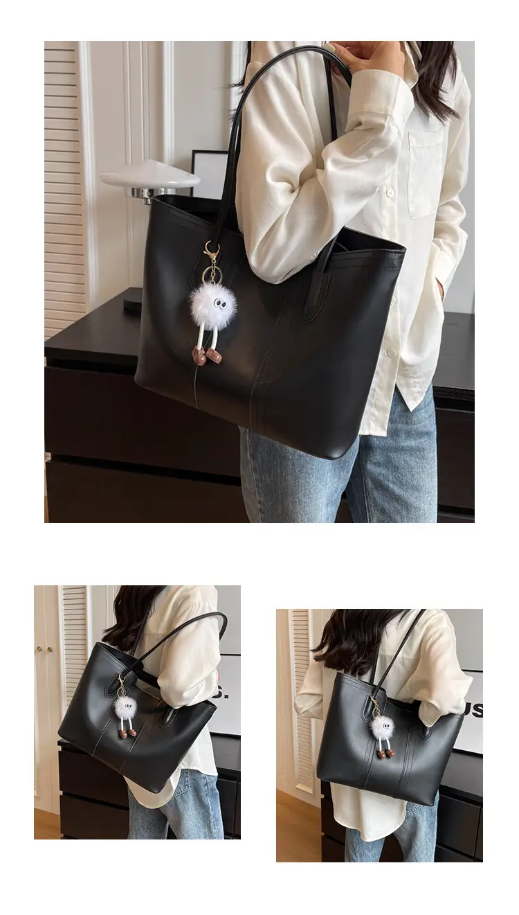 Brown Leather Tote Bag with Handle for Women — feature 14