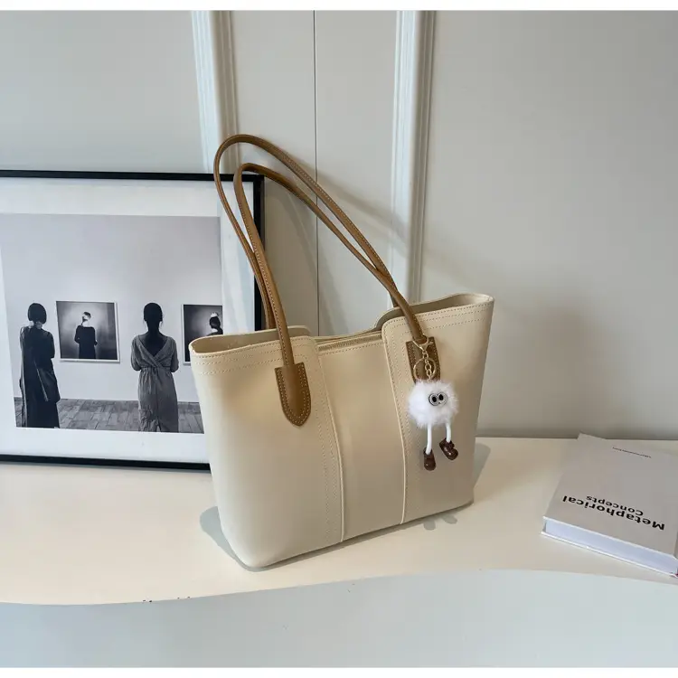 Brown Leather Tote Bag with Handle for Women — feature 19