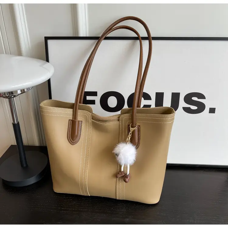 Brown Leather Tote Bag with Handle for Women — feature 21