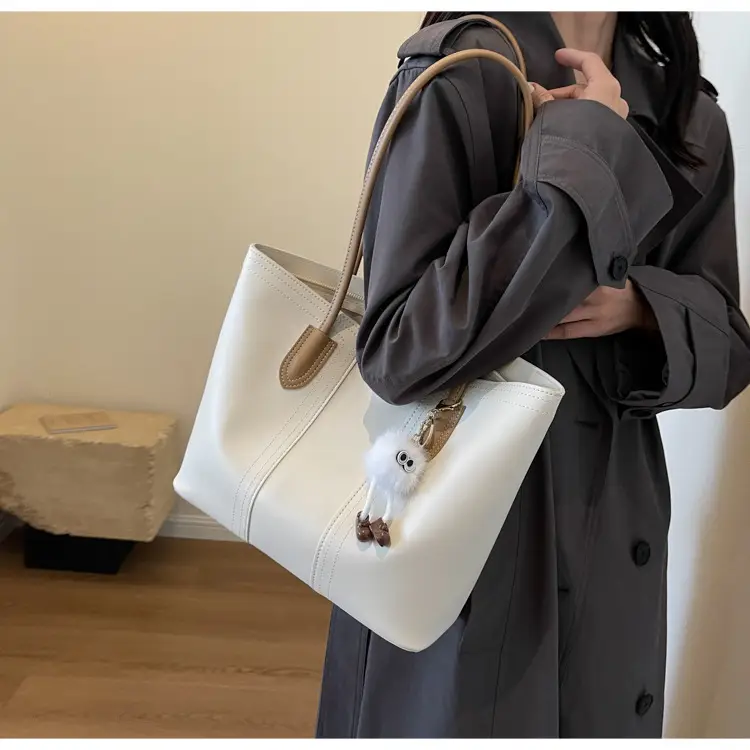 Brown Leather Tote Bag with Handle for Women — feature 25
