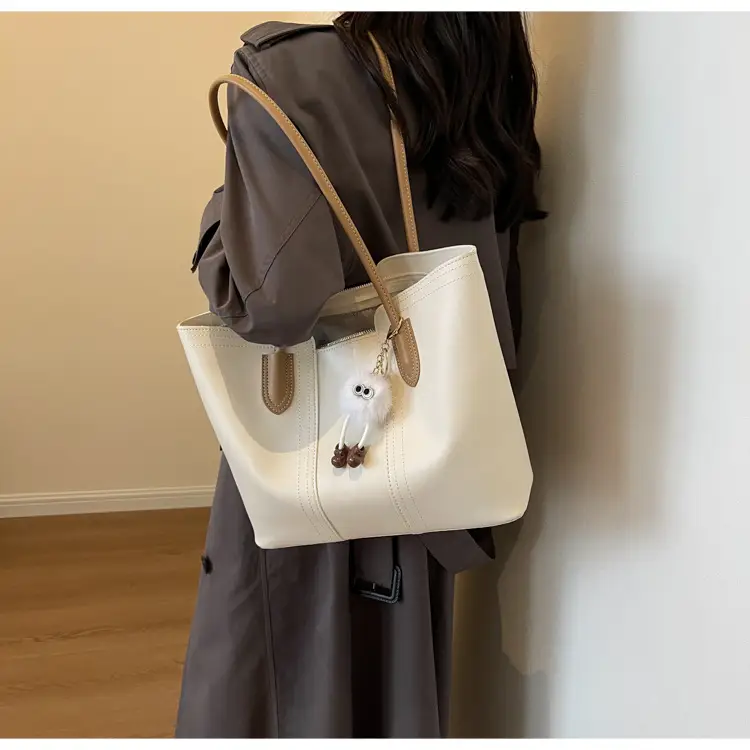Brown Leather Tote Bag with Handle for Women — feature 26
