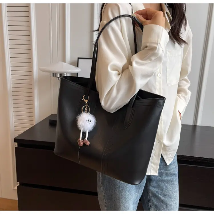Brown Leather Tote Bag with Handle for Women — feature 29
