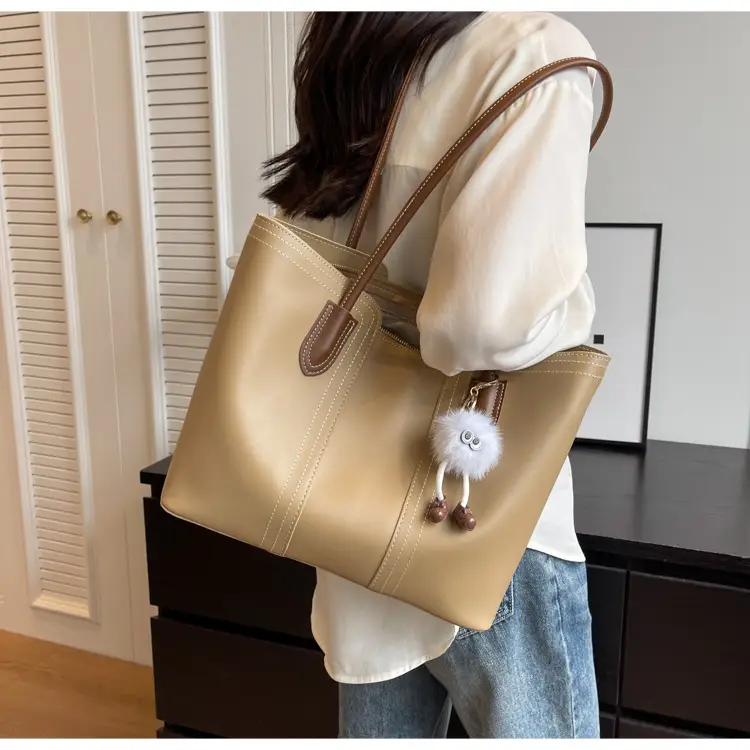 Brown Leather Tote Bag with Handle for Women — feature 31