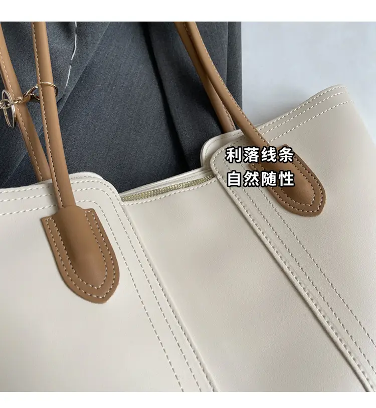 Brown Leather Tote Bag with Handle for Women — feature 5