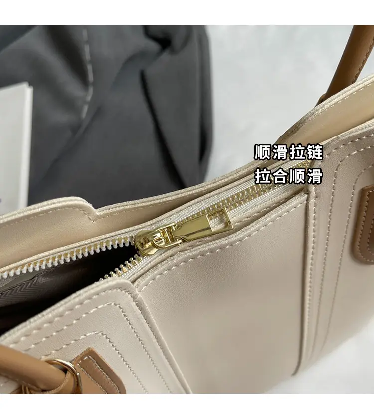 Brown Leather Tote Bag with Handle for Women — feature 6