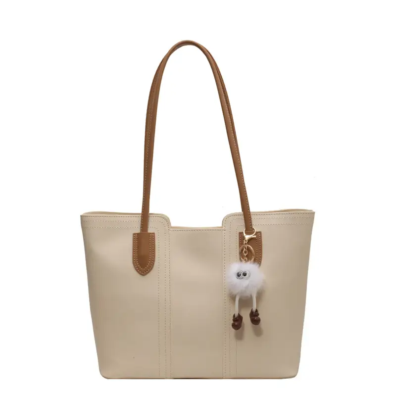 Brown Leather Tote Bag with Handle for Women