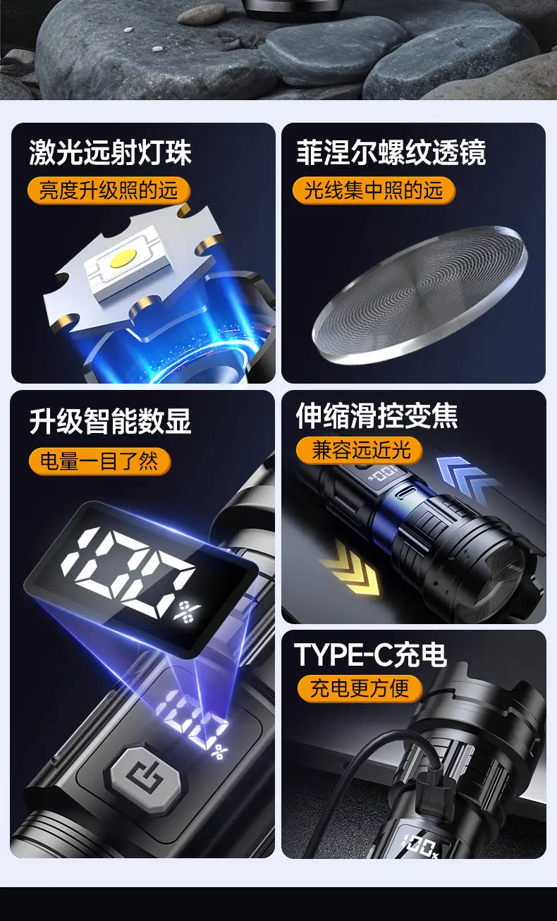Ultra Bright Laser Cannon Flashlight for Outdoor Use β feature 2