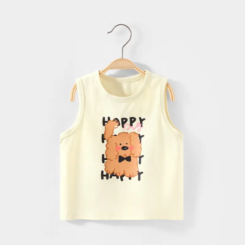 Baby Happy Hat Sleeveless Vest Yellow Cotton - Image 4