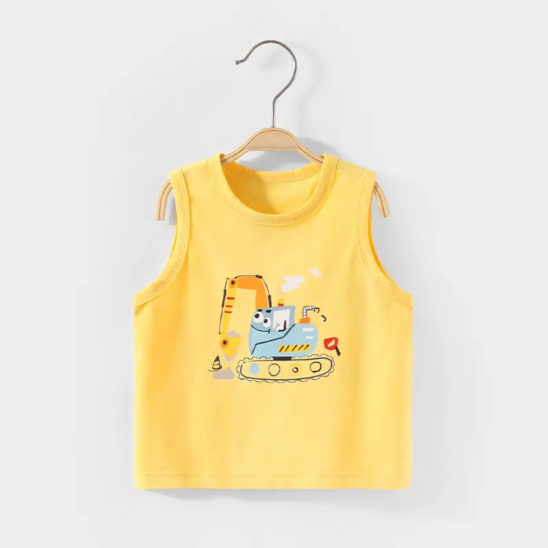 Baby Happy Hat Sleeveless Vest Yellow Cotton - Image 6