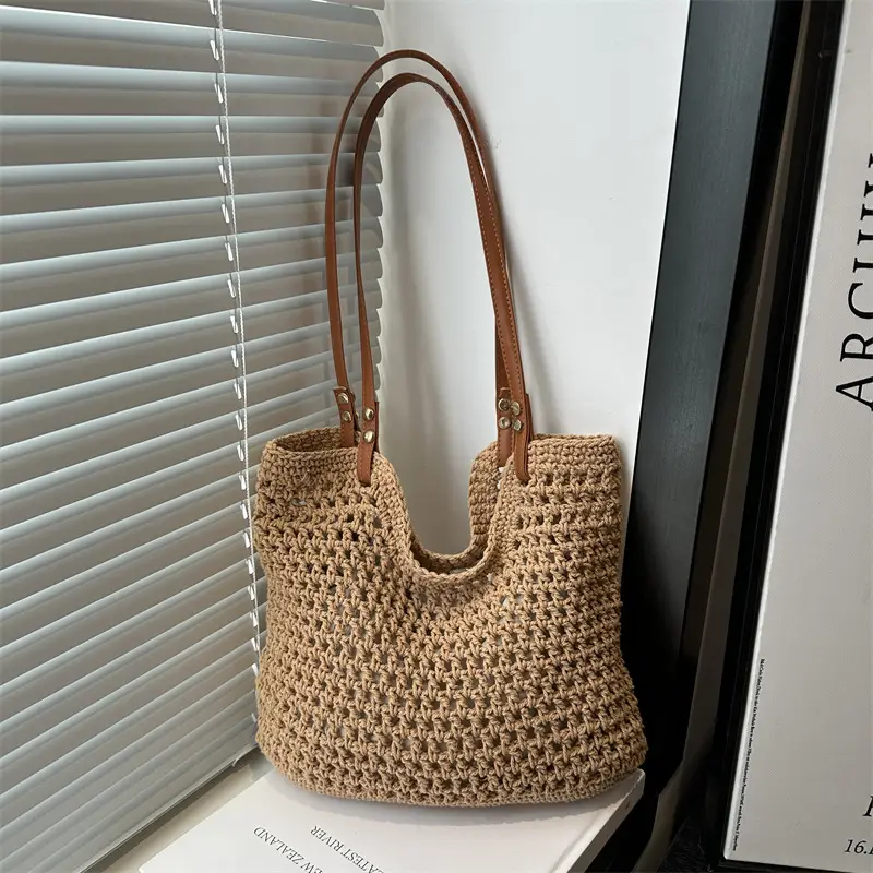 Women Woven Straw Shoulder Bag Large Capacity 2025 - Image 5