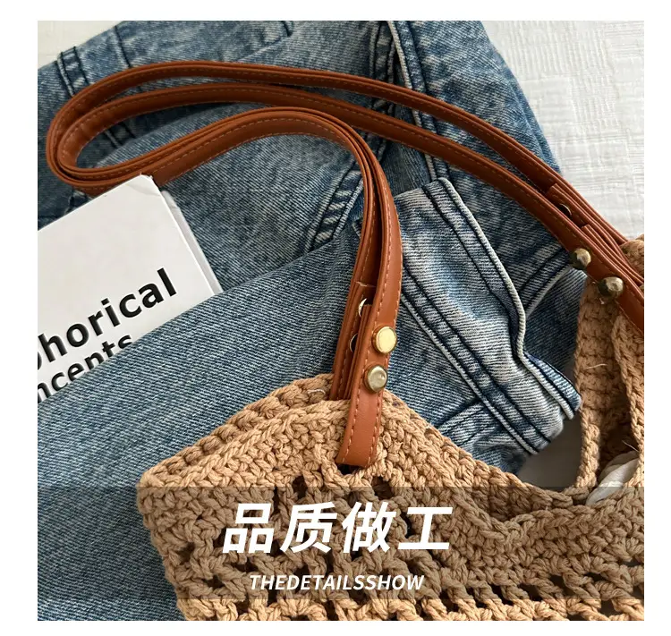 Women Woven Straw Shoulder Bag Large Capacity 2025 — feature 3