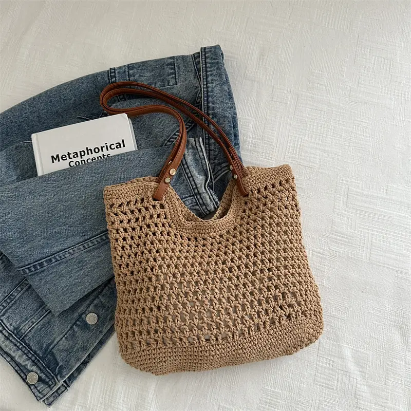 Women Woven Straw Shoulder Bag Large Capacity 2025 - Image 2