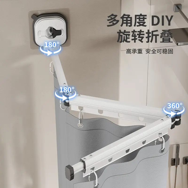 Suction Cup Bathroom Shower Curtain Partition Curtain - Image 8