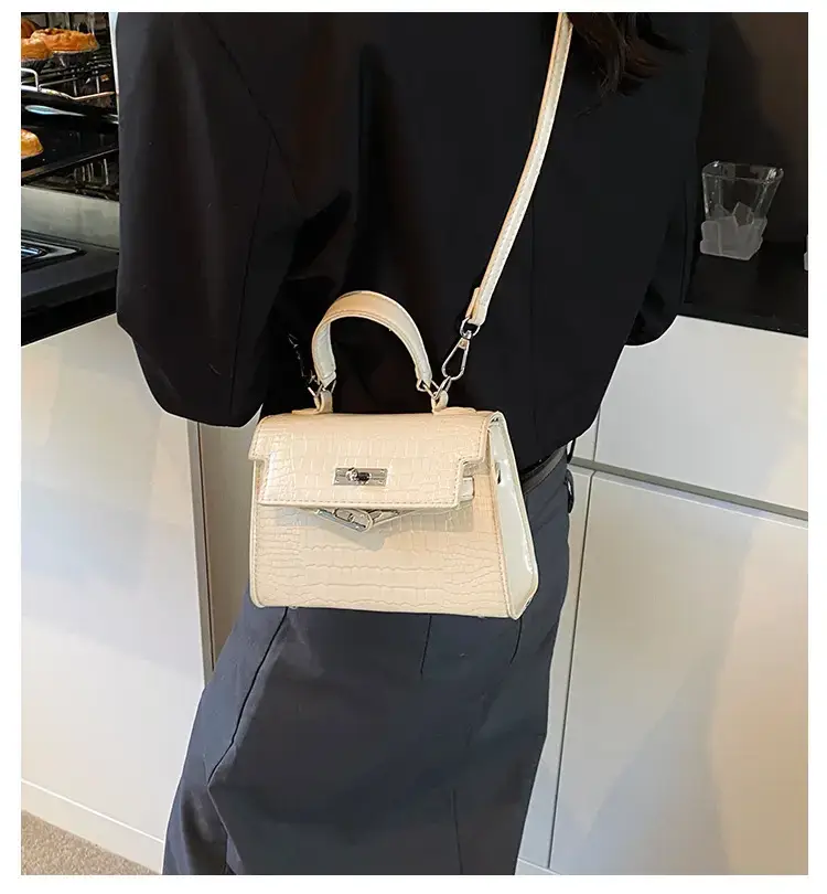 Women's White Croc Leather Crossbody Bag 2025 — feature 1
