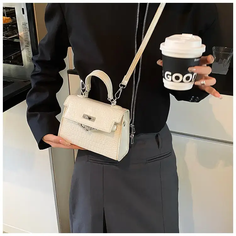 Women's White Croc Leather Crossbody Bag 2025 — feature 24