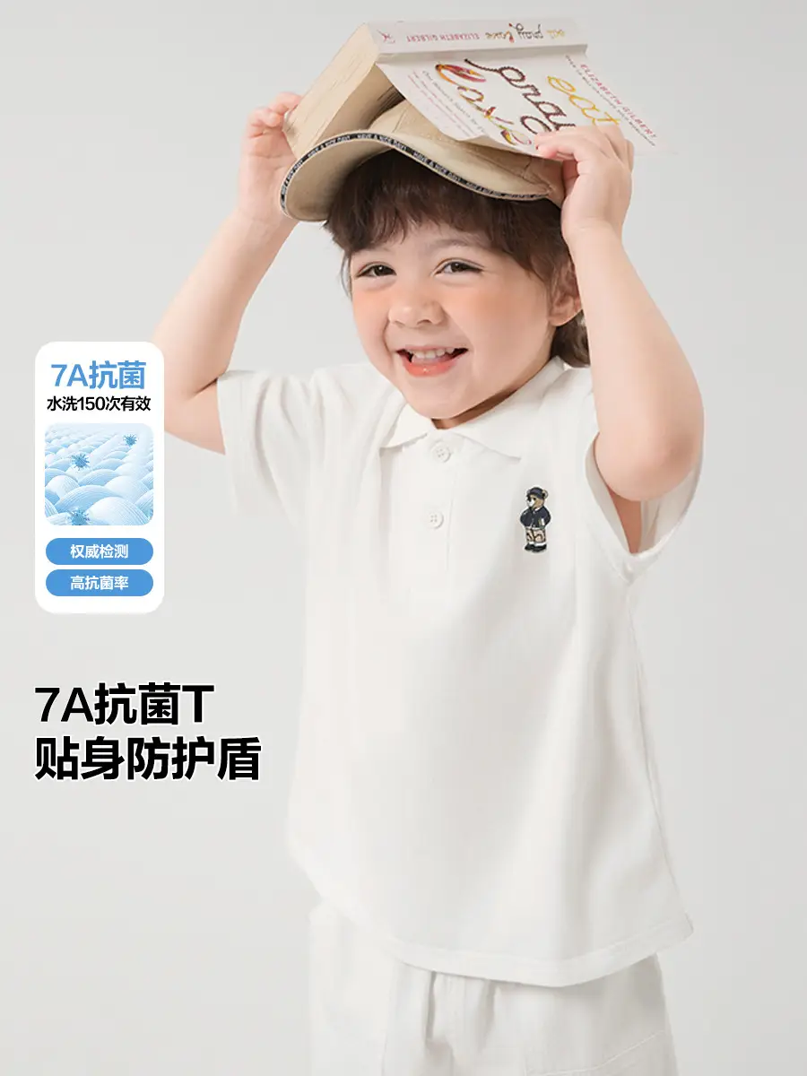 White Boys Polo Shirt Short Sleeve Summer Wear