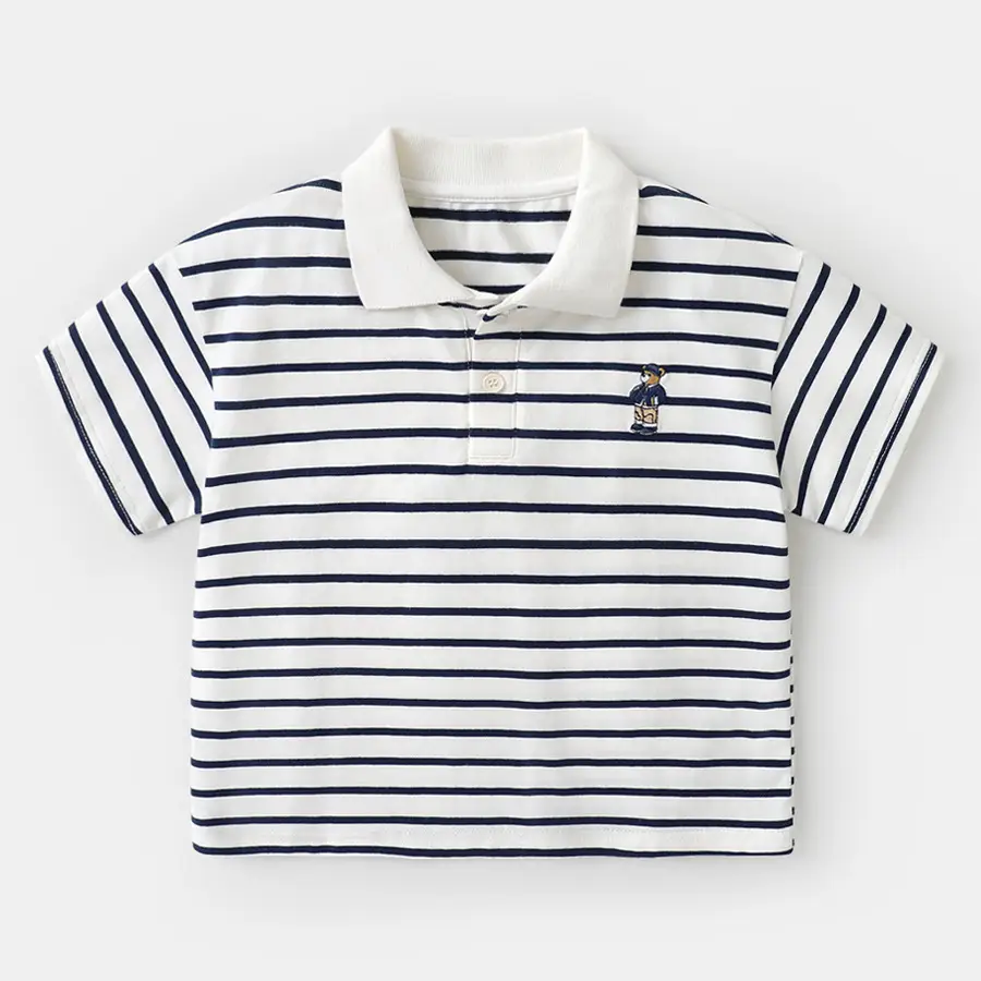 White Boys Polo Shirt Short Sleeve Summer Wear