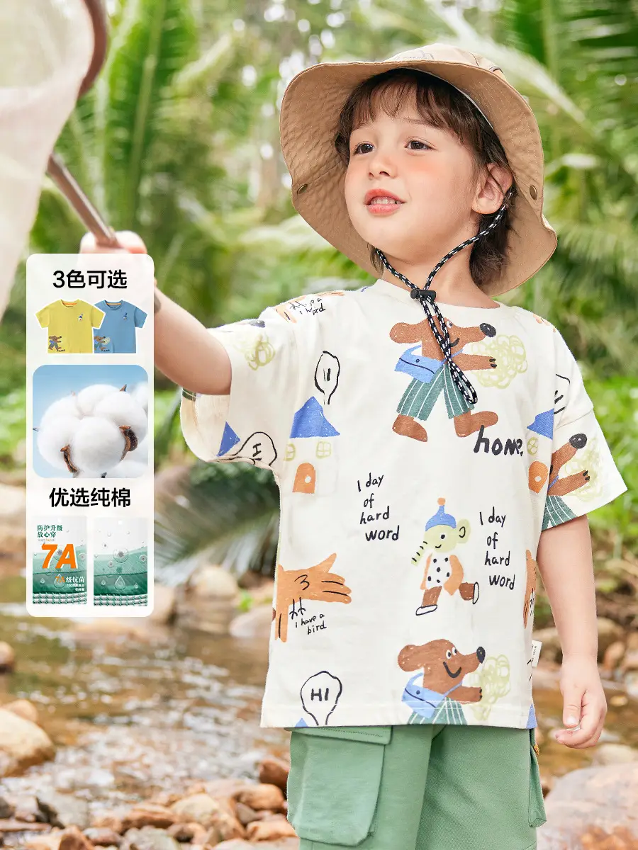 Boy Cotton T-Shirt Summer Baby Top Half Sleeve - Image 3