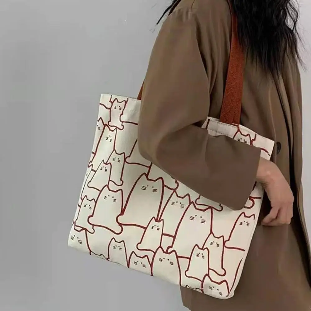 Korean Style Rabbit Knit Shoulder Bag Canvas Large Capacity — feature 3