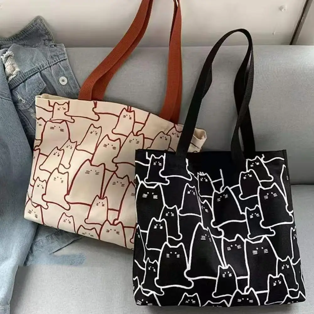 Korean Style Rabbit Knit Shoulder Bag Canvas Large Capacity — feature 6