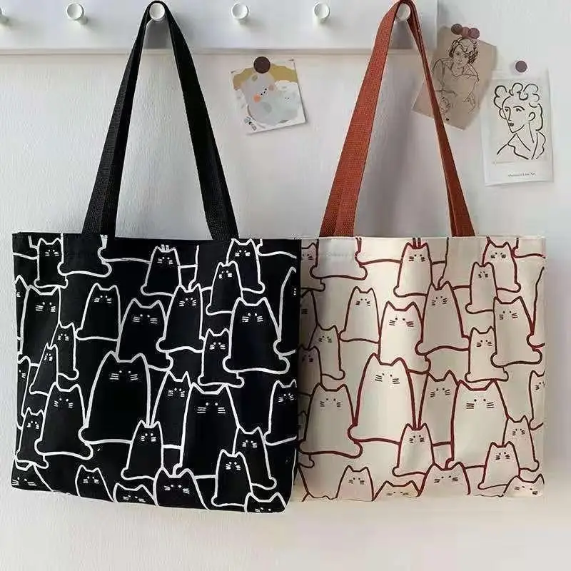 Korean Style Rabbit Knit Shoulder Bag Canvas Large Capacity — feature 7