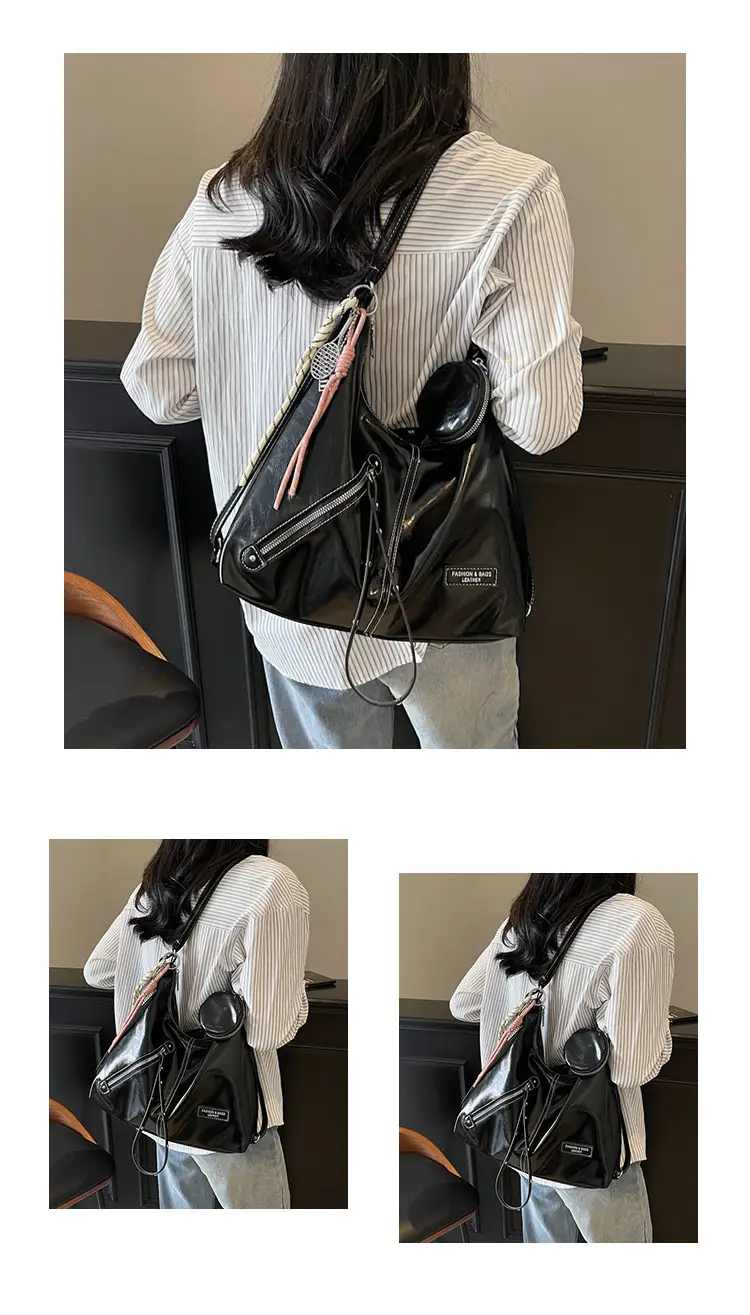 Women's Cream Leather Shoulder Tote Bag Large Capacity — feature 13