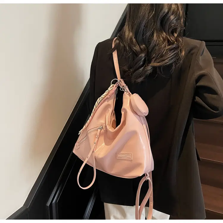 Women's Cream Leather Shoulder Tote Bag Large Capacity — feature 28