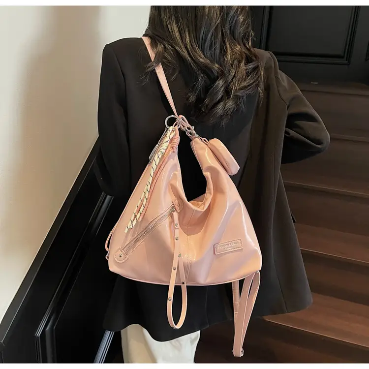 Women's Cream Leather Shoulder Tote Bag Large Capacity — feature 29