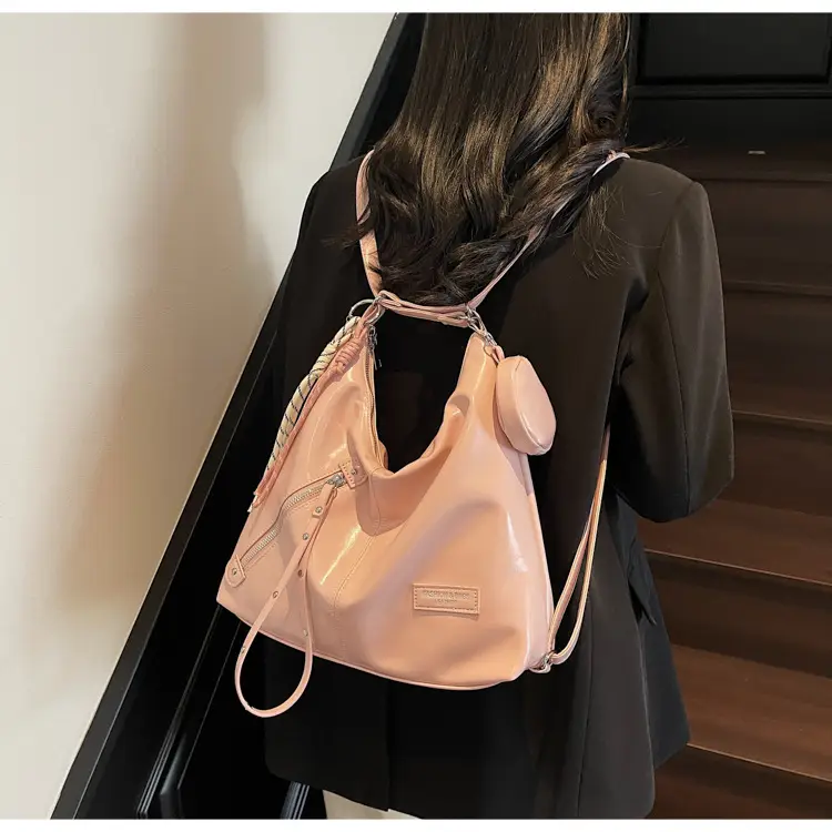 Women's Cream Leather Shoulder Tote Bag Large Capacity — feature 30