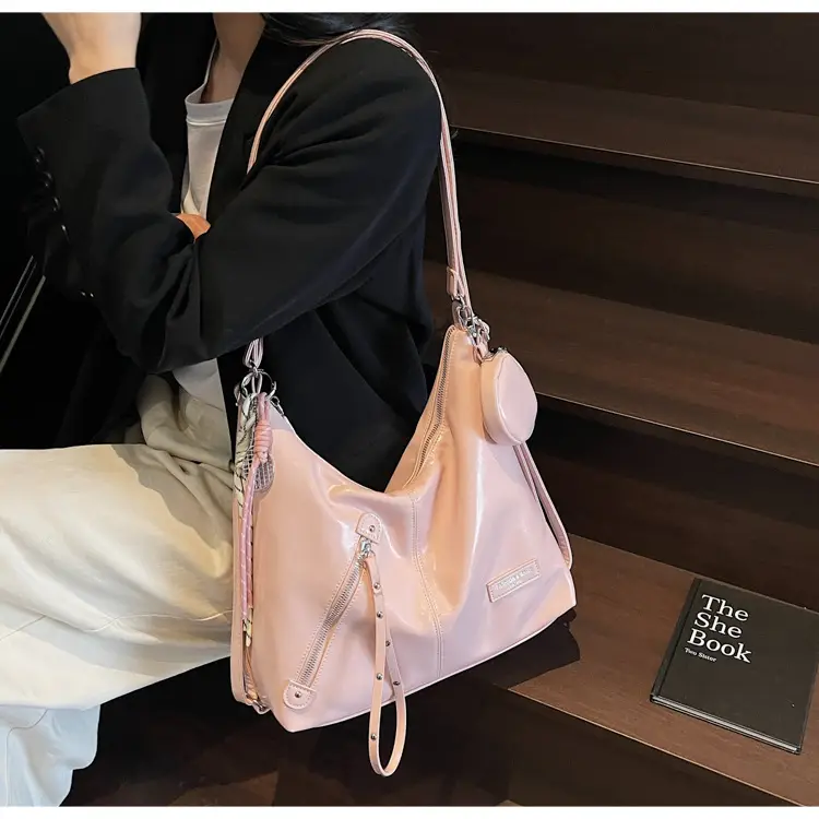 Women's Cream Leather Shoulder Tote Bag Large Capacity — feature 32