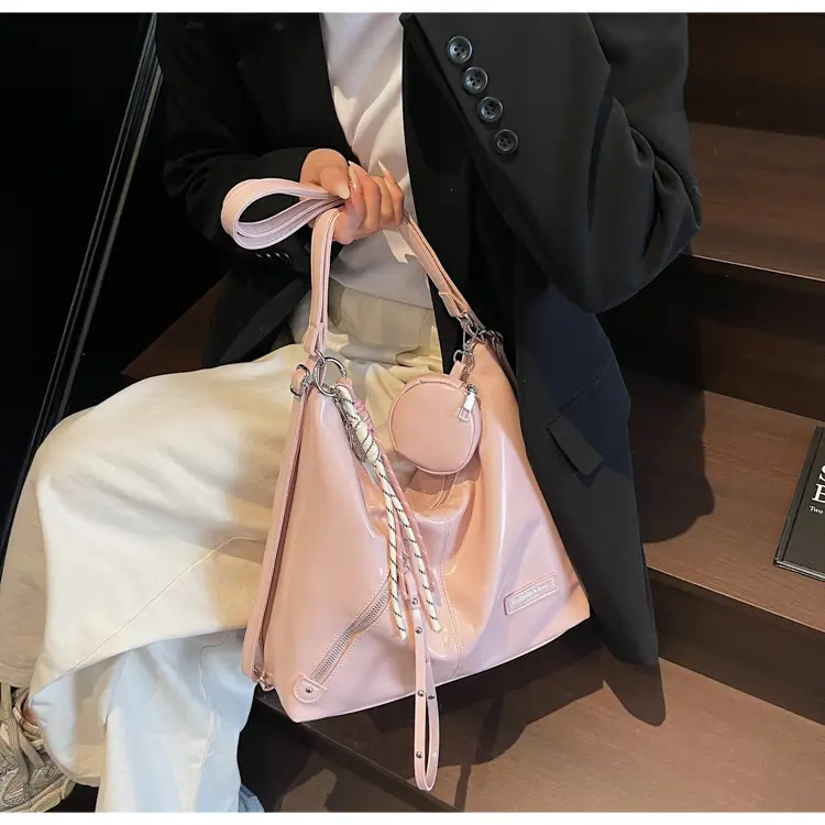 Women's Cream Leather Shoulder Tote Bag Large Capacity — feature 33