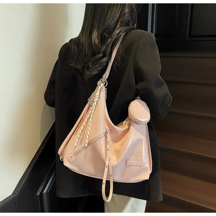 Women's Cream Leather Shoulder Tote Bag Large Capacity — feature 34