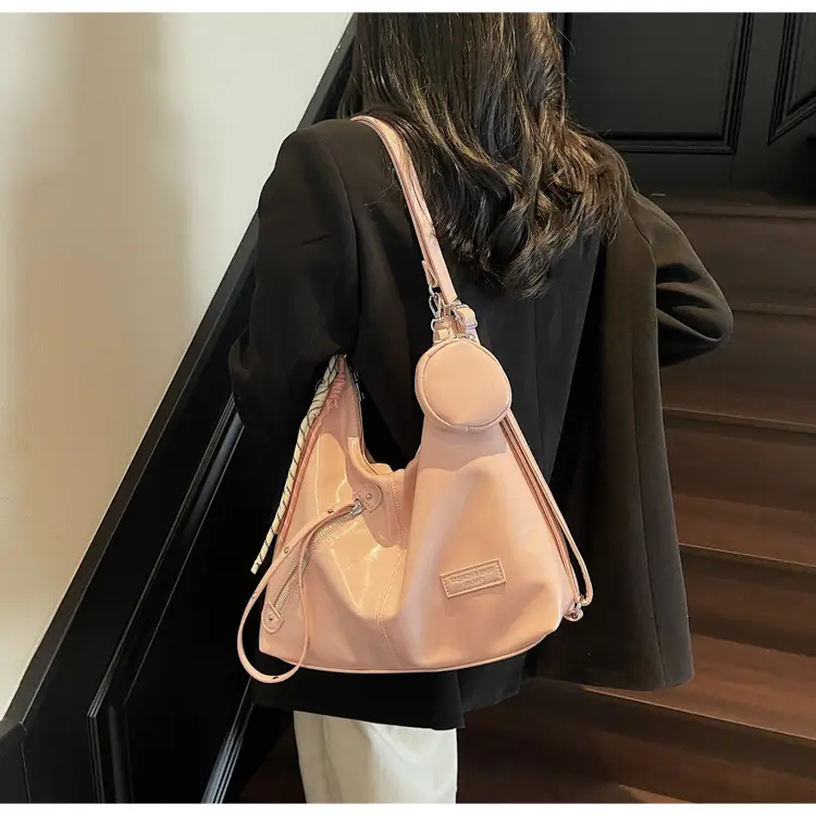 Women's Cream Leather Shoulder Tote Bag Large Capacity — feature 35
