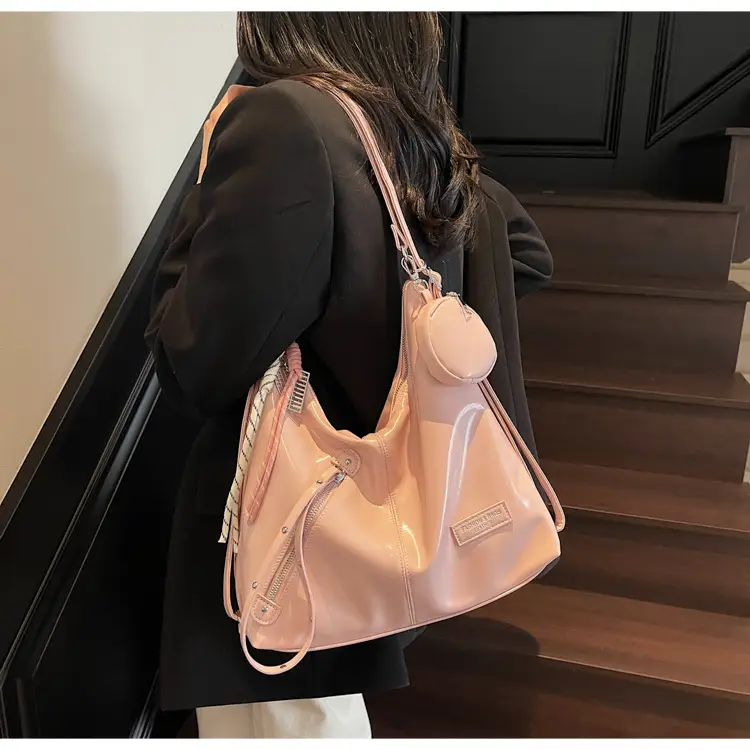 Women's Cream Leather Shoulder Tote Bag Large Capacity — feature 36