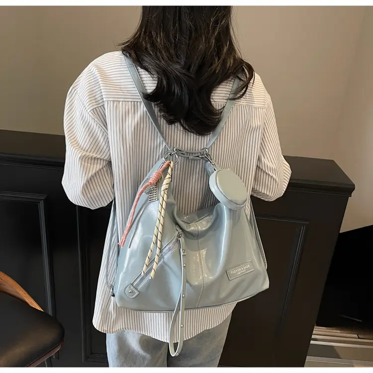Women's Cream Leather Shoulder Tote Bag Large Capacity — feature 41