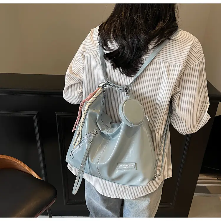 Women's Cream Leather Shoulder Tote Bag Large Capacity — feature 42
