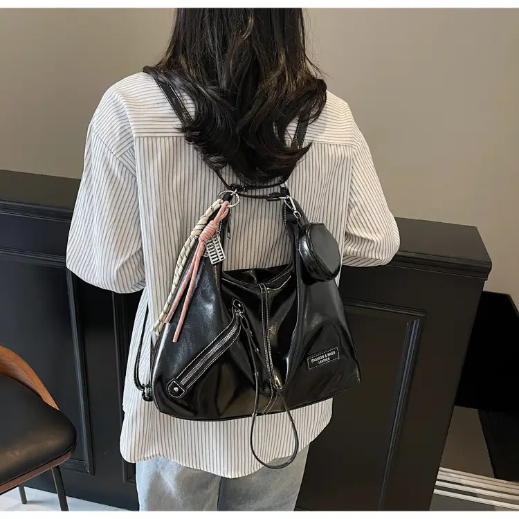 Women's Cream Leather Shoulder Tote Bag Large Capacity — feature 46