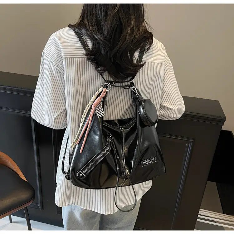 Women's Cream Leather Shoulder Tote Bag Large Capacity — feature 47